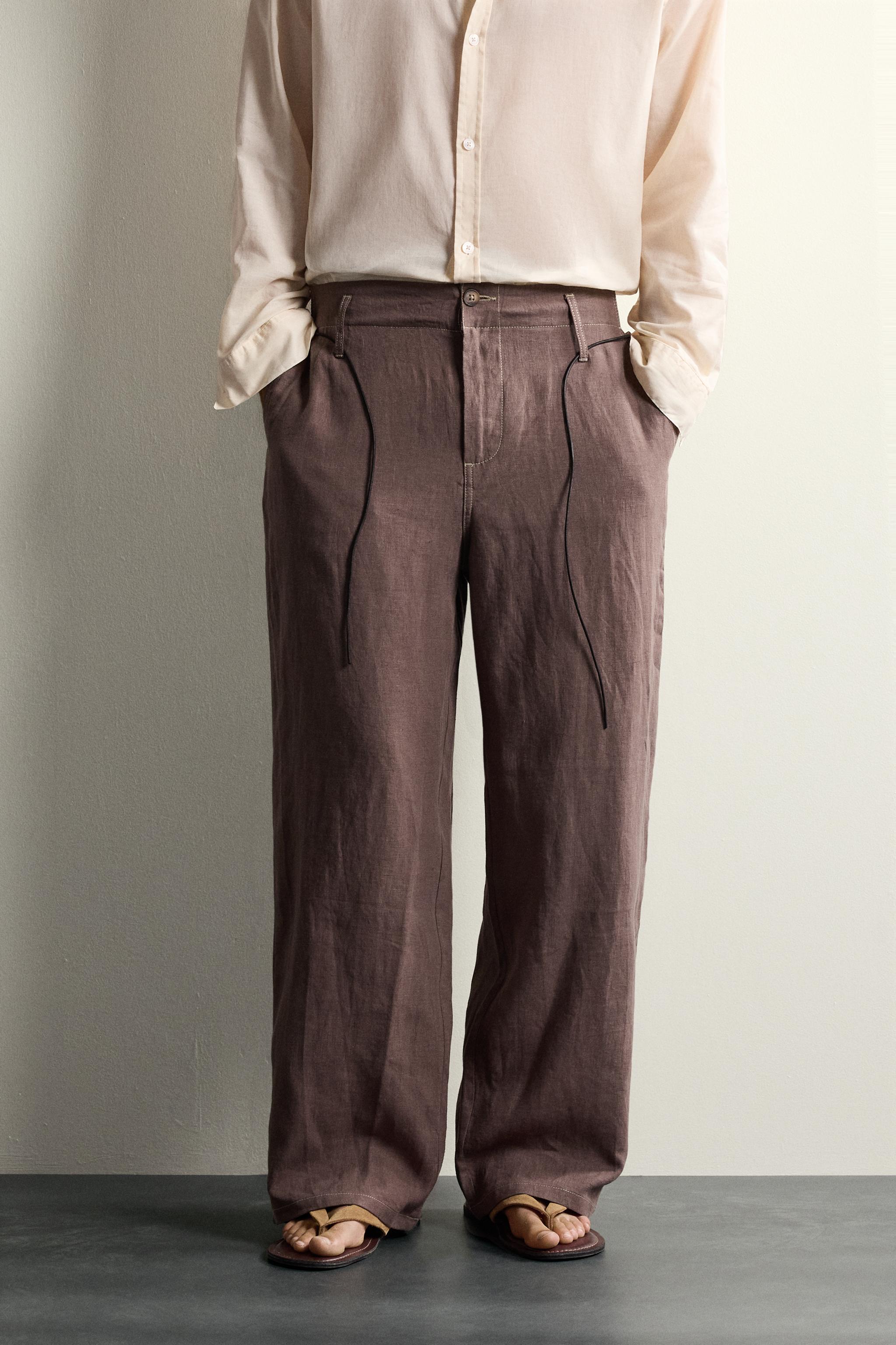 100% LINEN RELAXED FIT PANTS